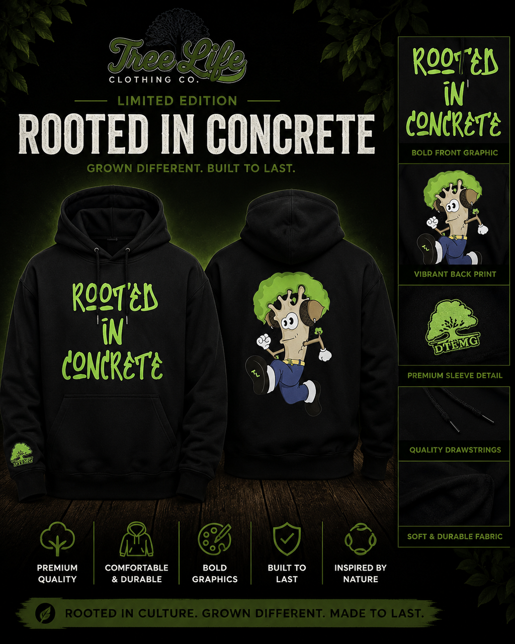 DTE Rooted In Concrete Hoodie