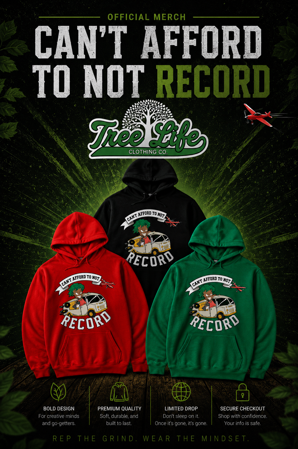 Cant Afford To Not Record DTE hoodie