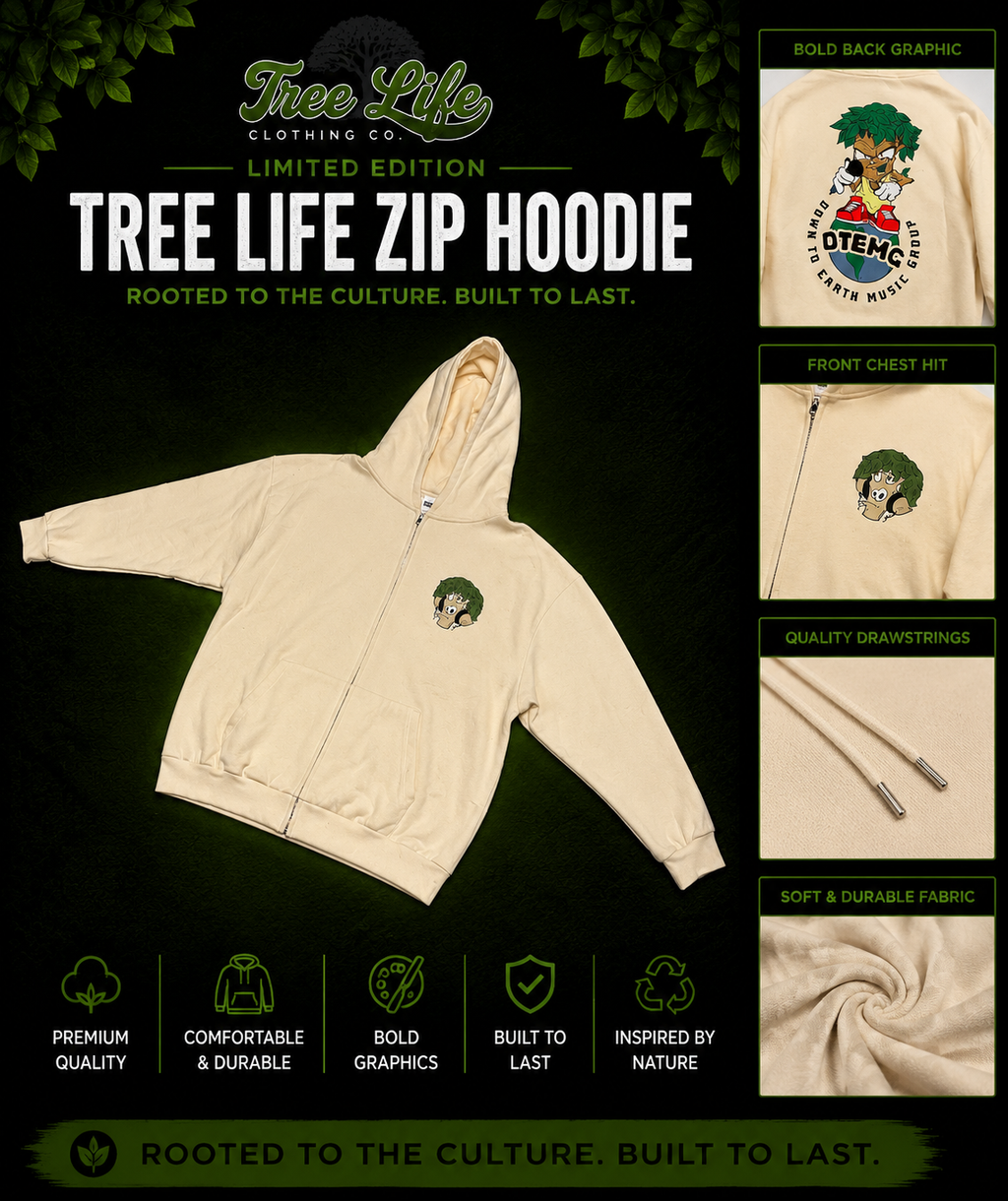 Trees Run The World Zip Up Hoodie
