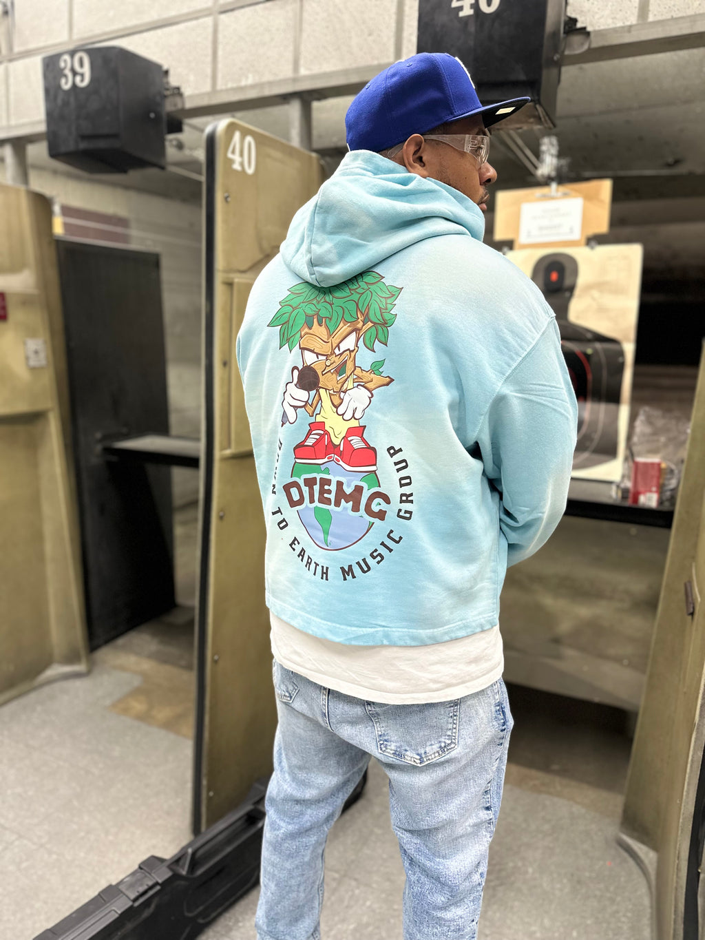 DTEMG Tie Dye Crop Trees Run The World Hoodie