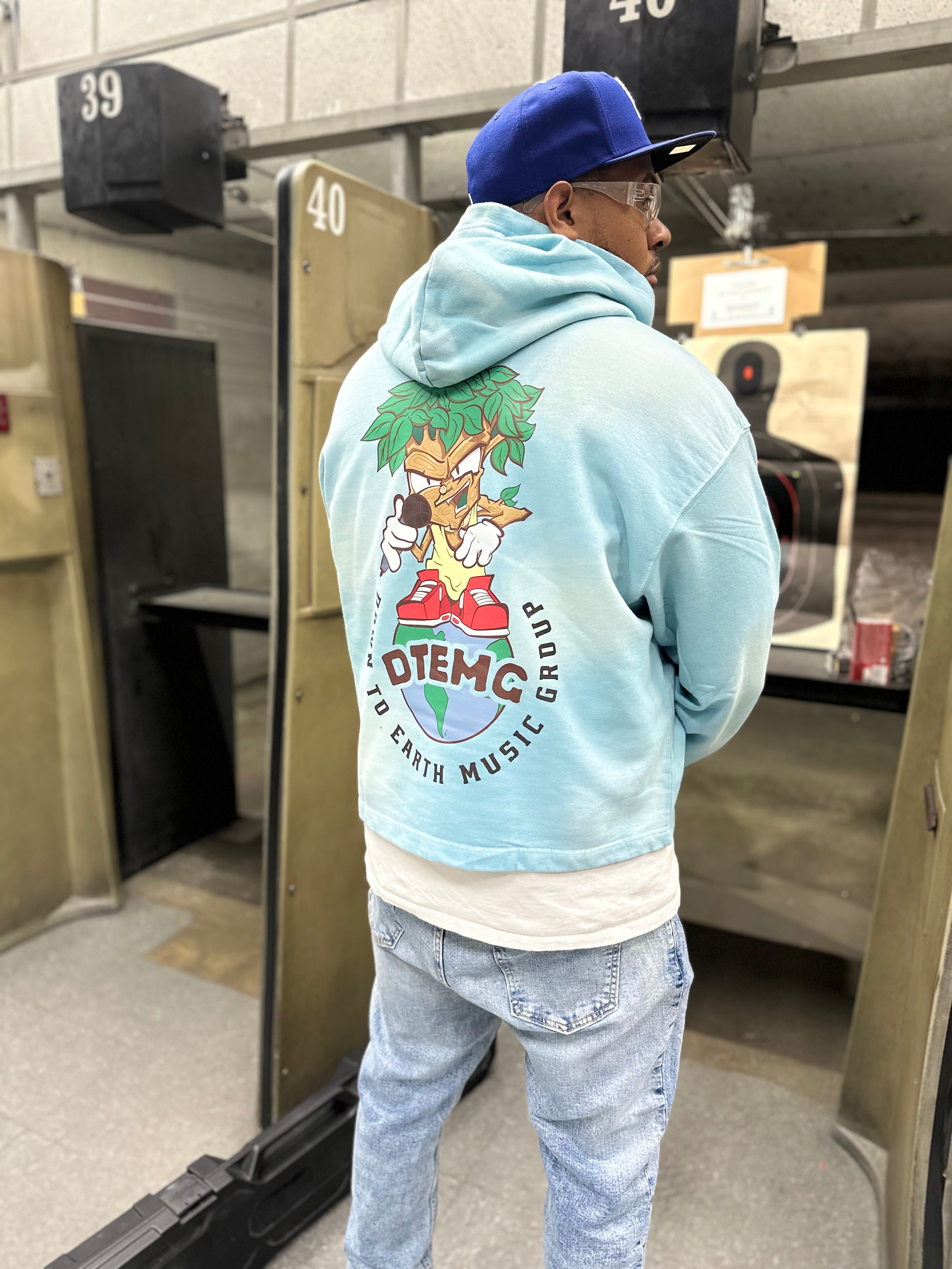 DTEMG Tie Dye Crop Trees Run The World Hoodie